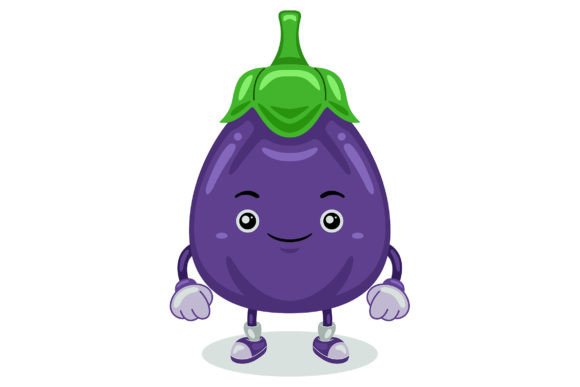 Cute Aubergine Mascot for Creative Projects