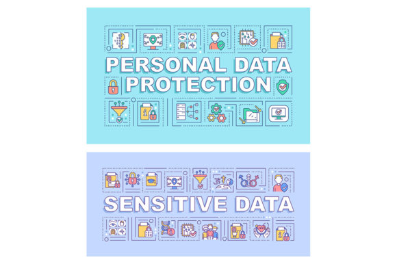 Explore Sensitive Data Word Concepts Banner Set
