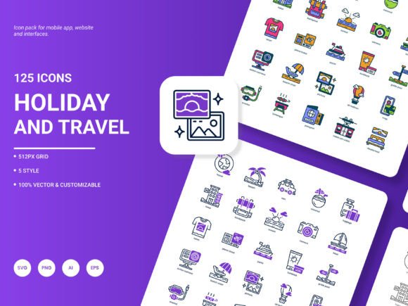 Explore the Versatile Holiday and Travel Icon Pack