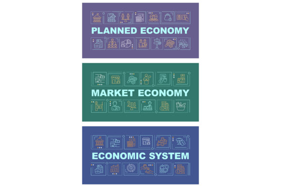 Understanding the Economic System Word Concepts Banner Set