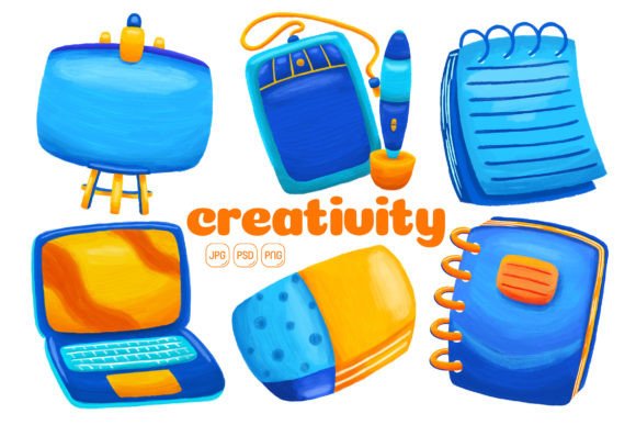 Unlock Your Creative Potential with Creativity Element Illustration Pack 01
